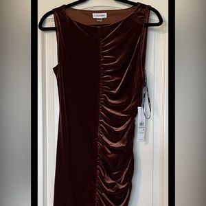 Calvin Klein Velvet Ruched Dress